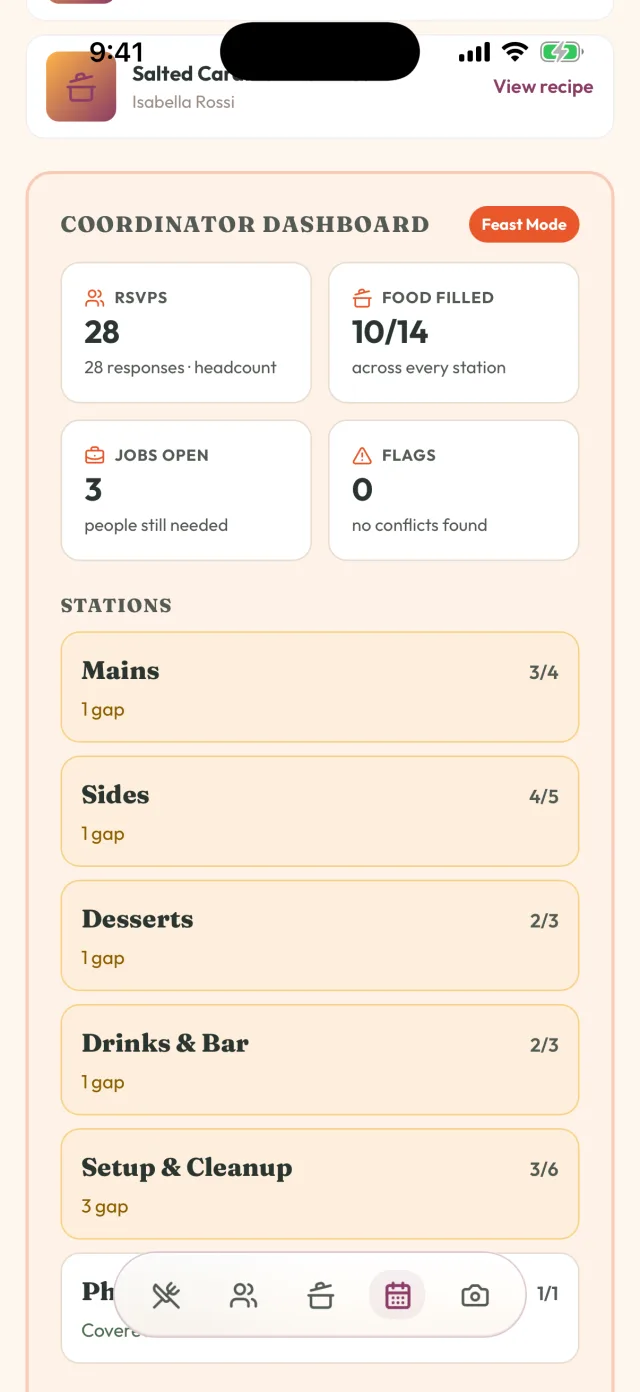 Event detail page